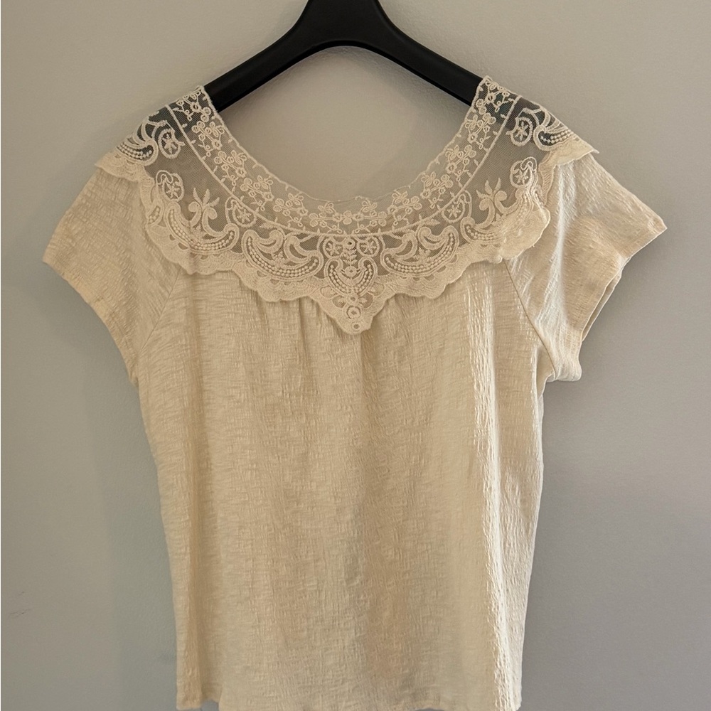 Altar'd State Cream Lace Blouse